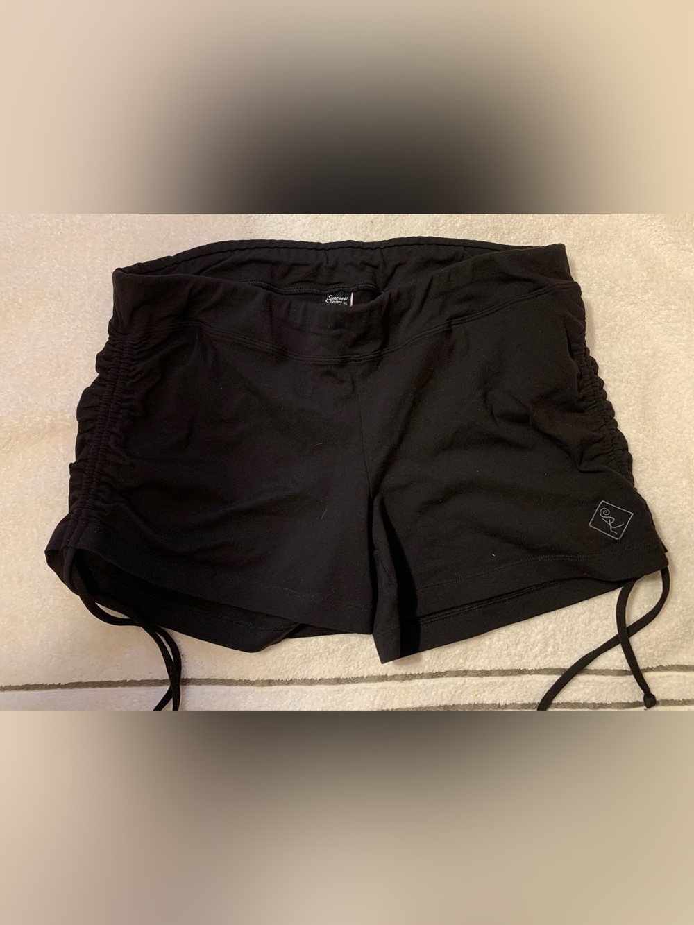 Stone wear Designs Black Athletic Ruched-Side Women’s Shorts